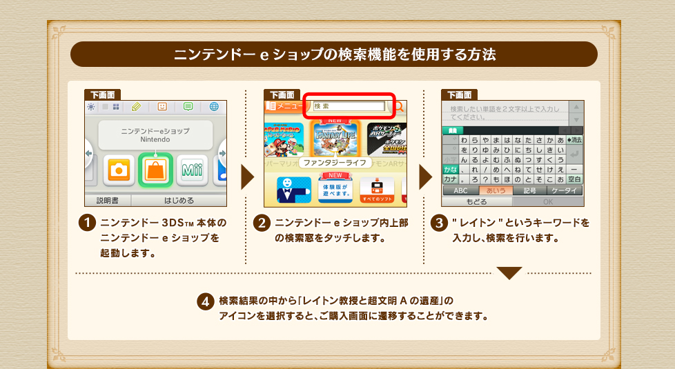 ニンテンドーeショップの検索機能を使用する方法